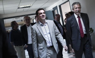 Le Premier ministre grec Alexis Tsipras au ministère de l'Education à Athènes le 2 juin 2015