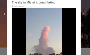 Un nuage dont la forme évoque indéniablement un pénis s'est brièvement formé dans le ciel de Miami, en Floride, en juillet 2016. La photo a fait rire Twitter.
