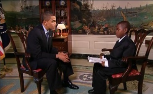 Damon Weaver, 11 ans, interview Barack Obama, en août 2009, à la Maison Blanche