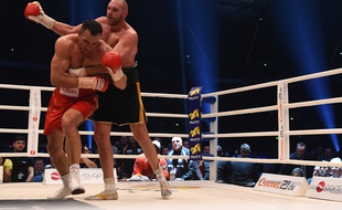 Le Britannique Tyson Fury lors de sa victoire contre Wladimir Klitschko, le 28 novembre 2015 à Dusseldorf.