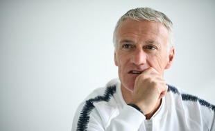 Didier Deschamps, le sélectionneur de l'équipe de France, lors d'un entretien le 18 mars 2019 à Clairefontaine.