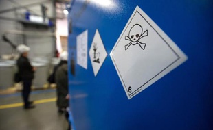 Un container de l'usine de stockage Stocamine de Wittelsheim (Haut-Rhin) en 2014. Illustration