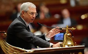 Le président de l'Assemblée nationale Claude Bartolone, le 2 février 2013 dans l'hémicycle, lors des débats sur le projet de loi sur le mariage pour tous.