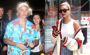 Justin Bieber à Los Angeles et Hailey Baldwin à New York.
