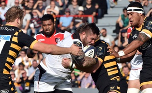 Le pilier du Stade Toulousain Cyril Baille lors du match de Coupe d'Europe contre les Anglais des Wasps, le 23 octobre 2016 au stade Ernest-Wallon de Toulouse.