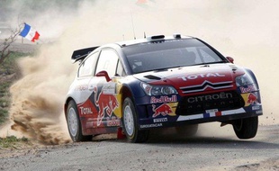 Le pilote français de rallye Sébastien Loeb, vainqueur en Jordanie, le 3 avril 2010.