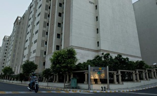 L'immeuble où vivrait un diplomate saoudien, accusé d'avoir violé deux employées de maison népalaises, le 9 septembre 2015 à Gurgaon, dans la banlieue de New Delhi, en Inde