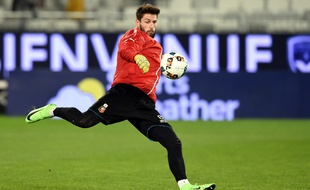 Le futur ex-Rennais Benoît Costil à l'échauffement avant le match à Bordeaux, le 4 février 2017.