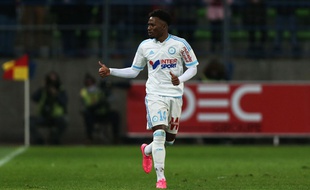 Georges-Kevin Nkoudou lors du match entre Caen et l'OM le 17 janvier 2016.