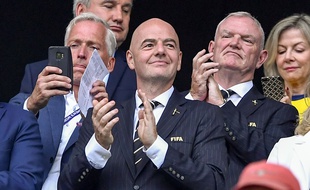 Gianni Infantino lors de la demi-finale de la Coupe du monde entre les Pays-Bas et la Suède, le 3 juillet 2019 à Lyon.