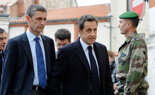 Frédéric Péchenard et Nicolas Sarkozy à Toulouse en 2012.