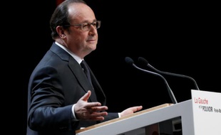 François Hollande lors de son discours à la fondation Jean-Jaures le 3 mai 2016 à Paris