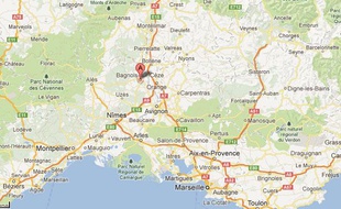 Google map de Bagnols-sur-Cèze.