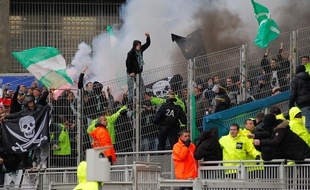 Pour trouver trace d'une photo d'un parcage stéphanois lors d'un derby disputé à Lyon, il faut remonter au 28 avril 2013 à Gerland (1-1).
