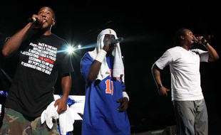 De gauche à droite : Q-Tip, Phife Dwag et Jarobi White du groupe A Tribe Called Quest à Rock the Bells en 2008