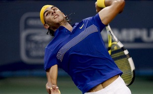 Le tennisman espagnol Rafael Nadal, lors de sa demi-finale à Cincinnati face à Novak Djokovic, le 22 août 2009.
