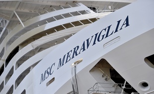 Le MSC Meraviglia aux chantiers navals STX à Saint-Nazaire.