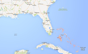 Capture écran google map des Bahamas.