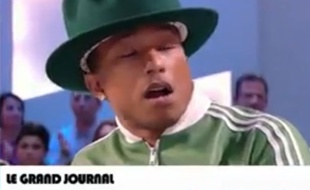 Le chanteur Pharrell Williams sur le plateau du «Grand Journal».