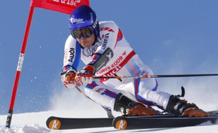 Le skieur français Jean-Baptiste Grange, lors du géant des championnats du monde de Val d'Isère, le 12 février 2009.