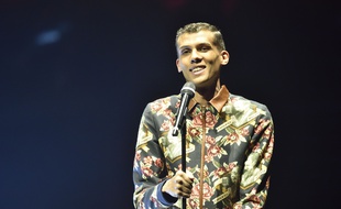 Stromae, le 14 décembre 2014, à la télévision italienne, à Milan.