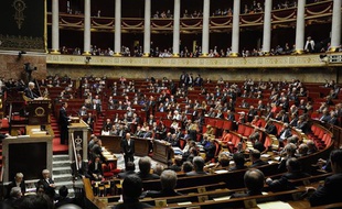 L'hémicycle de l'Assemblée nationale, le 29 avril 2014, lors du discours de Manuel Valls sur le programme de stabilité.