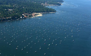 Vue aérienne de la région du Cap-Ferret, sur la côte Atlantique, le 26 juillet 2013