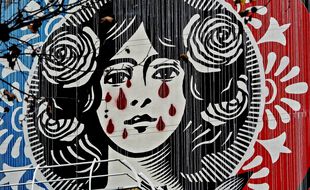 La Marianne d'Obey dans le 13e arrondissement de Paris. Credit:HOUPLINE-RENARD/SIPA/2012141837