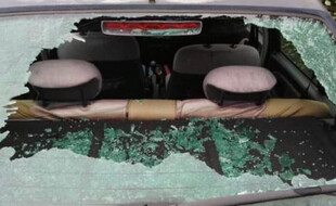 L'une des voitures vandalisées à Saint-Gély-du-Fesc