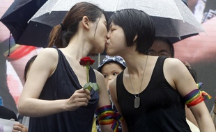 Taipei, le 17 mai 2019. - Taïwan est le premier d'Asie a légalisé le mariage homosexuel.