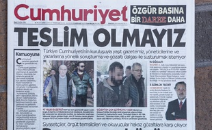 Illustration du journal d'opposition Cumhuriyet dont neuf salariés ont été placés en détention en Turquie le 5 novembre 2016