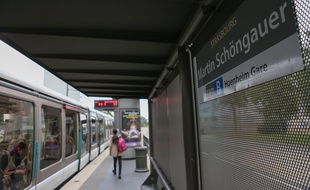 Strasbourg le 14 octobre 2016. Station tram Marin Schonghauer à l'Elsau.