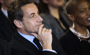 Nicolas Sarkozy au meeting de NKM, le 10 février 2014.