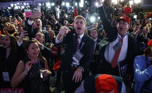 Des supporters de Donald Trump à l'annonce de sa victoire, le 9 novembre 2016.