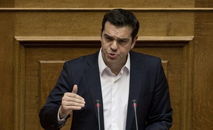 Le Premier ministre grec Alexis Tsipras à la Vouli, le 5 octobre 2015, à Athènes.