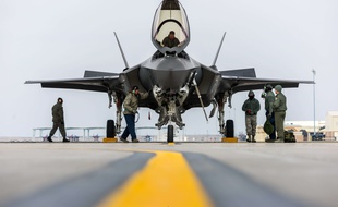 L'avion militaire F-35A à l'essai en février 2016.