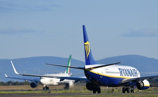 Un Boeing 737 de Ryanair sur le tarmac de l'aérport de Rome, le 31 mai 2019.