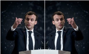 Emmanuel Macron au Collège de France pour présenter son plan sur l'intelligence artificielle, le 29 mars 2018 à Paris.