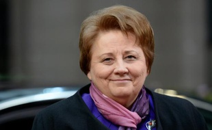 La Première ministre de la Lettonie Laimdota Straujuma, le 29 novembre 2015 à Bruxelles