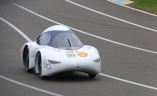 La TIM 07, voiture de 66 kilos conçue par des étudiants de l'Insa Toulouse et de l'Université Paul-Sabatier.