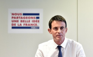 Manuel Valls à son QG
