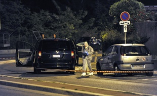 Scène de la fusillade ayant visé Hélène Pastor et son chauffeur à Nice le 6 mai 2014.