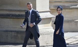 David et Victoria Beckham arrivent à Windsor pour le mariage du prince Harry et de Meghan Markle.
