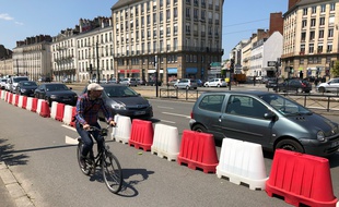 Une piste temporaire a été aménagée quai de la Fosse à Nantes