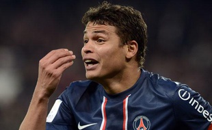 Le défenseur central et capitaine du PSG Thiago Silva, le 21 avril 2013, contre Nice.