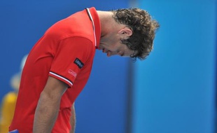 Richard Gasquet éliminé au 3e tour de l'Open d'Australie, le 20 janvier 2011 à Melbourne.