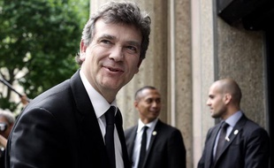 Le ministre de l'Economie Arnaud Montebourg à son arrivée à la conférence sociale à Paris, le 7 juillet 2014.