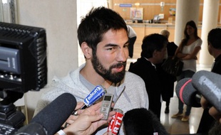 Nikola Karabatic, ancien handballeur de Montpellier, après une audition chez le juge, en juin 2013.
