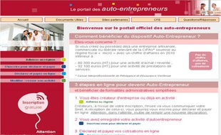 Aperçu du Portail internet des auto-entrepreneurs, le mardi 30 novembre 2010