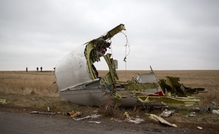 Un débris de l'avion MH17, qui s'est abattu dans l'est de l'Ukraine, le 11 novembre 2014.